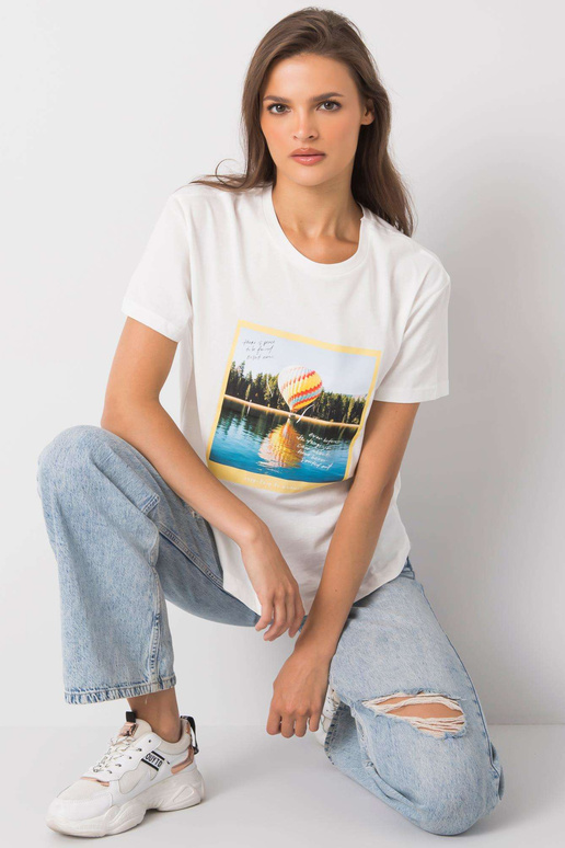 Ecru t-krekls ar apdruku Solly