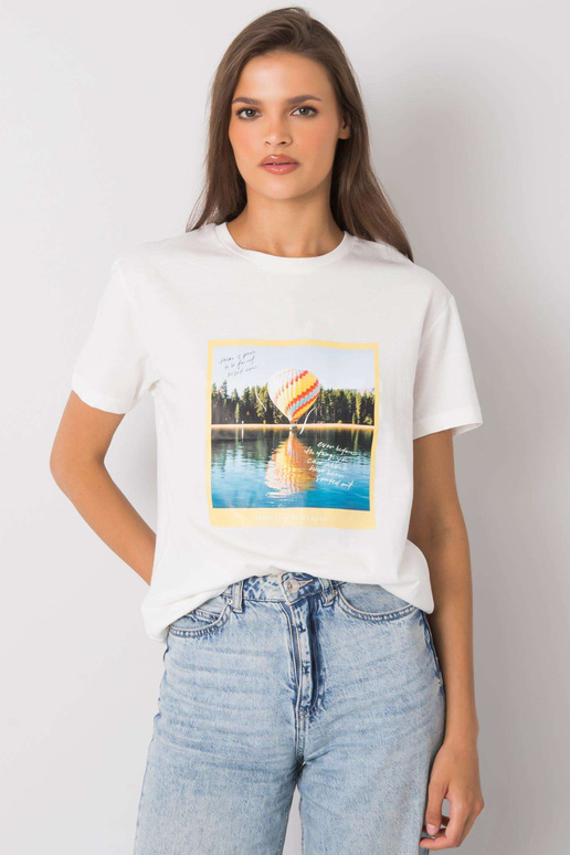 Ecru t-krekls ar apdruku Solly