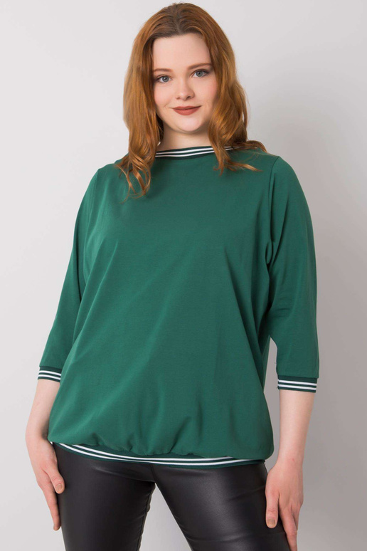 Tumši zaļa Liela izmēra blūze Pērle Tumši zaļa Liela izmēra blūze Pērle