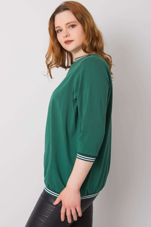 Tumši zaļa Liela izmēra blūze Pērle Tumši zaļa Liela izmēra blūze Pērle
