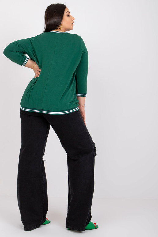 Tumši zaļa Liela izmēra blūze Pērle Tumši zaļa Liela izmēra blūze Pērle