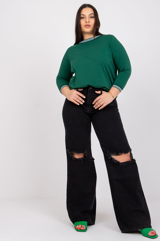 Tumši zaļa Liela izmēra blūze Pērle Tumši zaļa Liela izmēra blūze Pērle