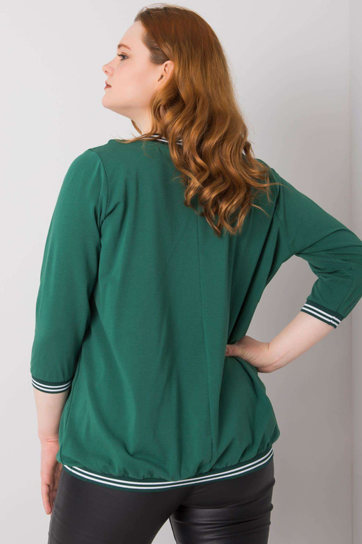 Tumši zaļa Liela izmēra blūze Pērle Tumši zaļa Liela izmēra blūze Pērle