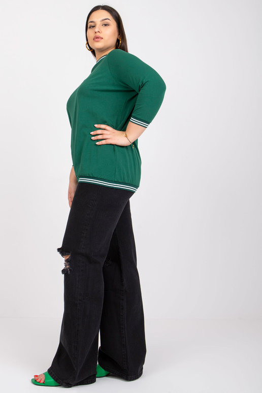 Tumši zaļa Liela izmēra blūze Pērle Tumši zaļa Liela izmēra blūze Pērle