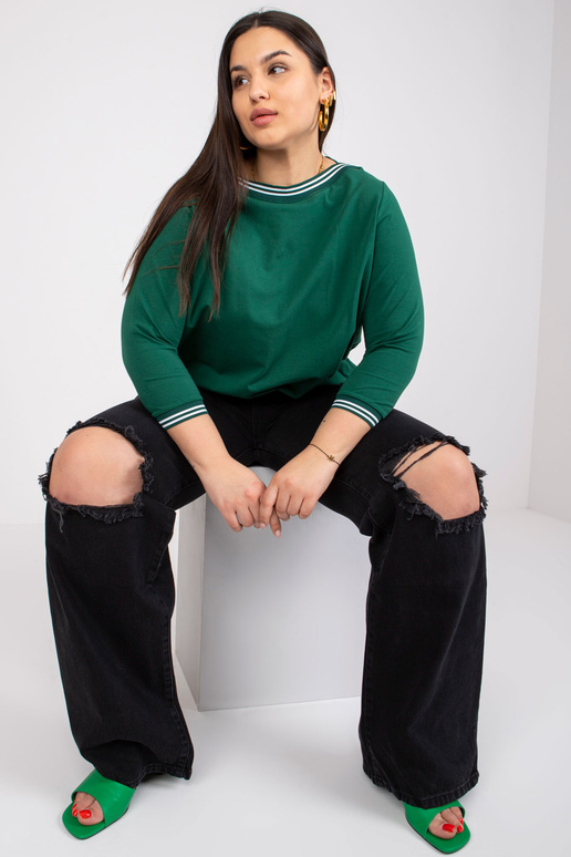 Tumši zaļa Liela izmēra blūze Pērle Tumši zaļa Liela izmēra blūze Pērle