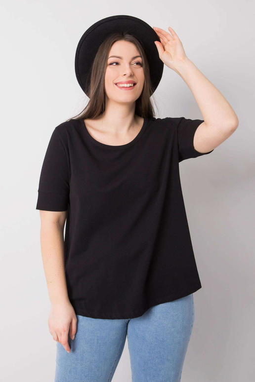 Melns liela izmēra kokvilnas T-krekls...