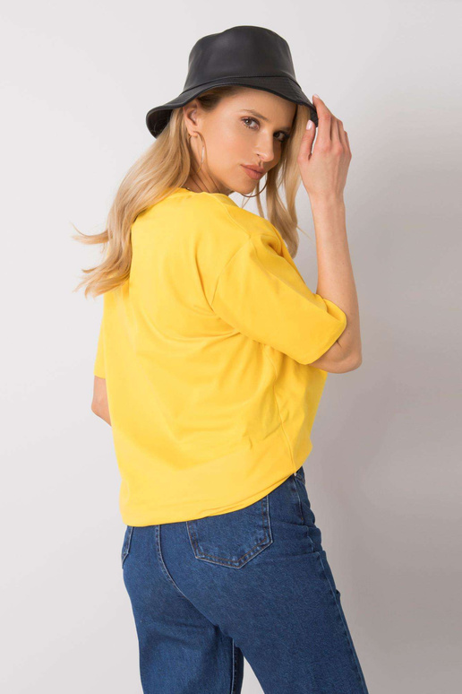 Dzeltens t-krekls ar apdruku Jasmine...