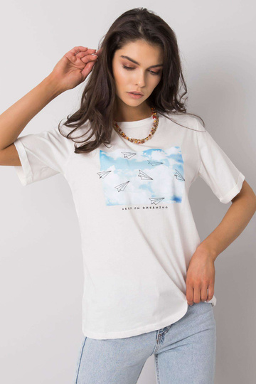 Balts t-krekls ar Dael apdruku