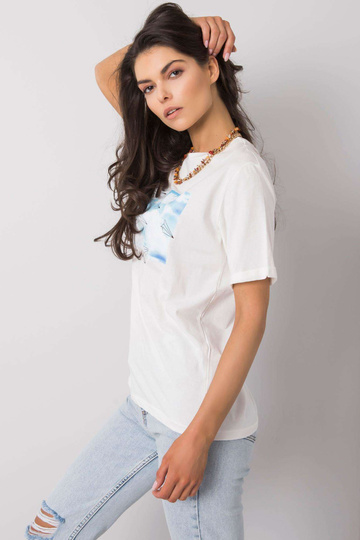 Balts t-krekls ar Dael apdruku 2