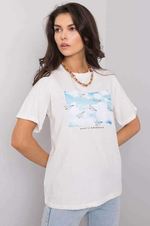 Balts t-krekls ar Dael apdruku