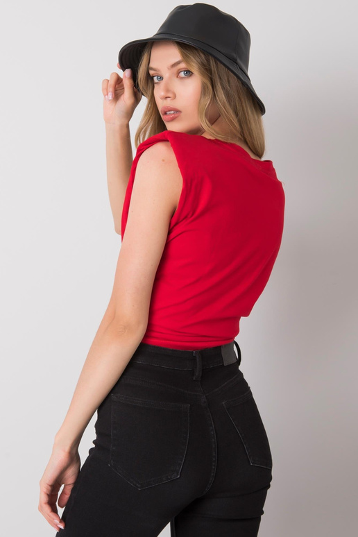 Sarkans bezgalīgas kokvilnas T-krekls