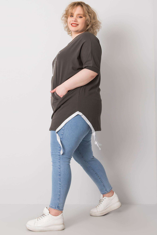 Tumša haki krāsas blūze lielizmēra Clare