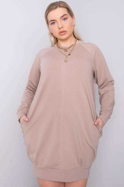 Ariadnes tumši bēša plus izmēra kleita