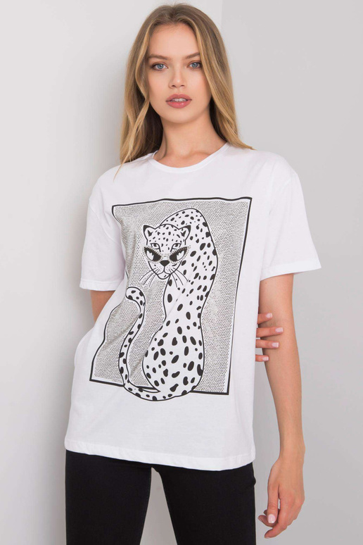 Balts T-krekls ar Sarra apdruku