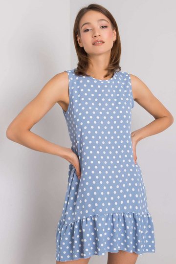 Zila punktveida kleita...