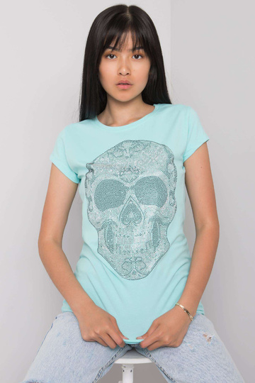 Gaiši zils t-krekls ar...