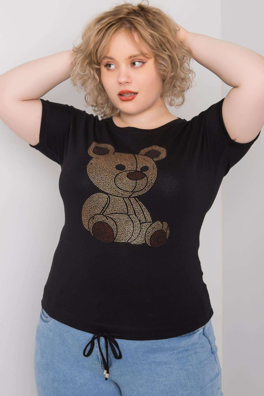 Melna plus izmēra blūze ar...