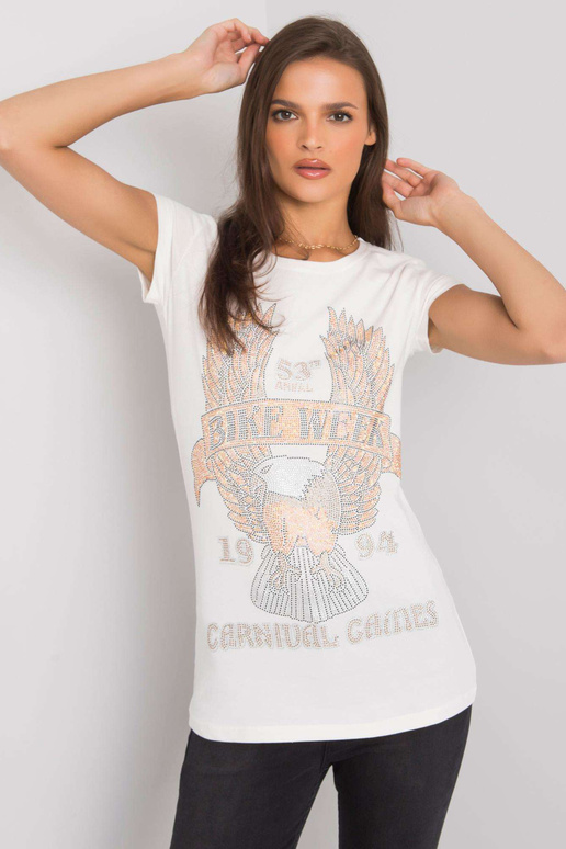 Ecru t-krekls ar Haley aplikāciju