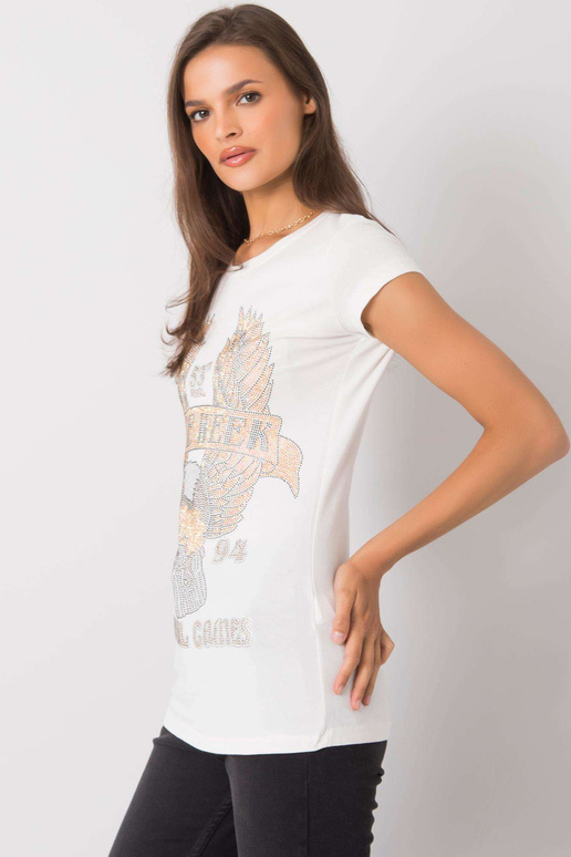 Ecru t-krekls ar Haley aplikāciju