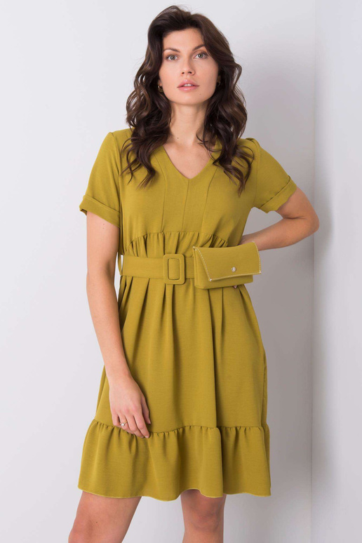 Khaki krāsas kleita ar volāniem Vianna