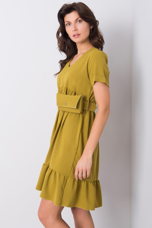 Khaki krāsas kleita ar volāniem Vianna