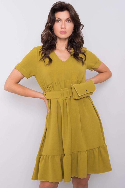 Khaki krāsas kleita ar volāniem Vianna