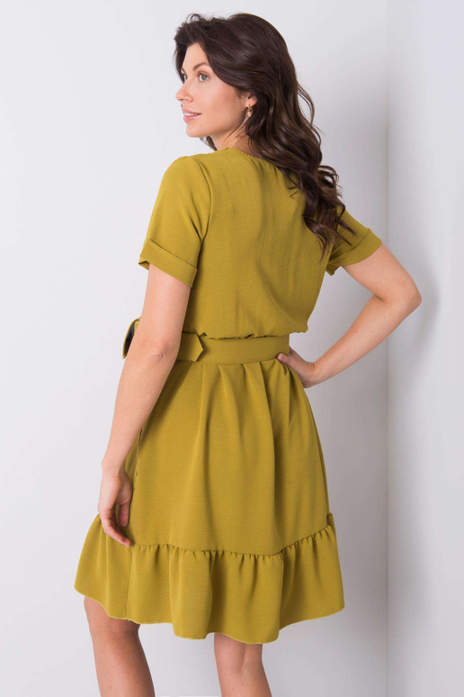 Khaki krāsas kleita ar volāniem Vianna