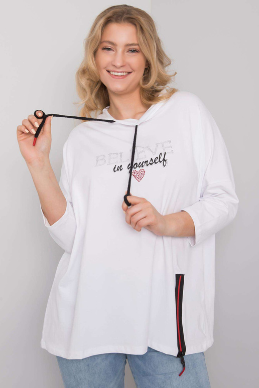 Balta plus izmēra blūze ar...