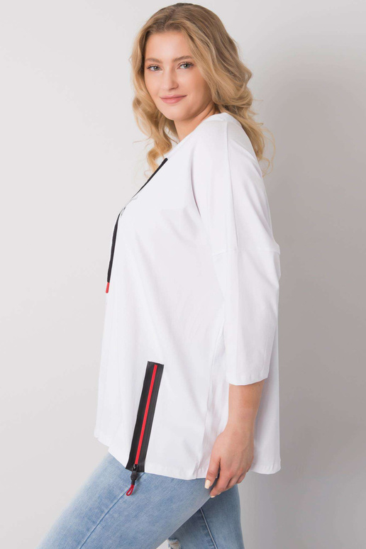 Balta plus izmēra blūze ar...