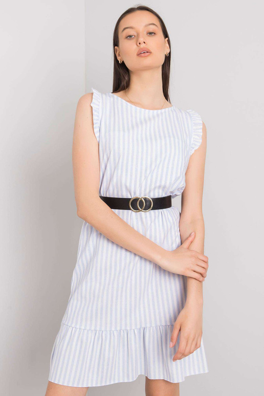 Gaiši zila svītraina Clarabelle kleita