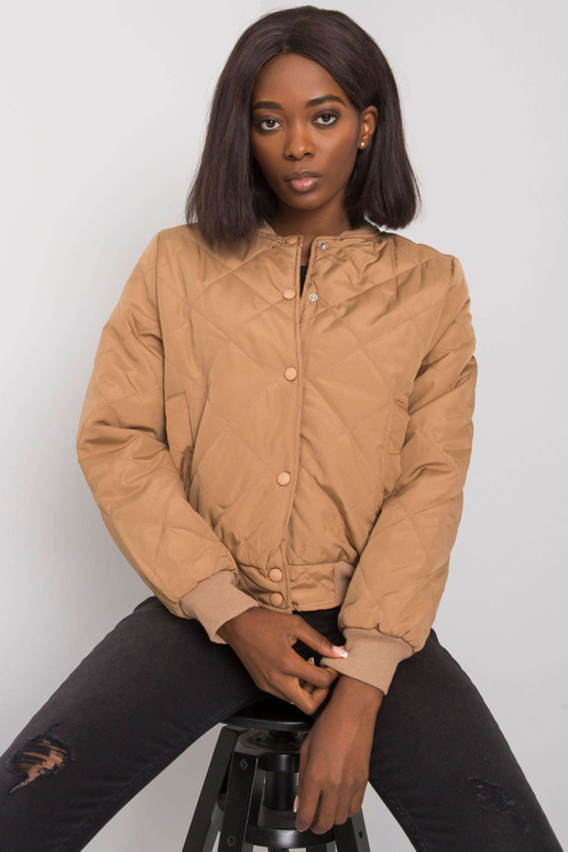 Sherise tumši bēša stepēta bomberjaka