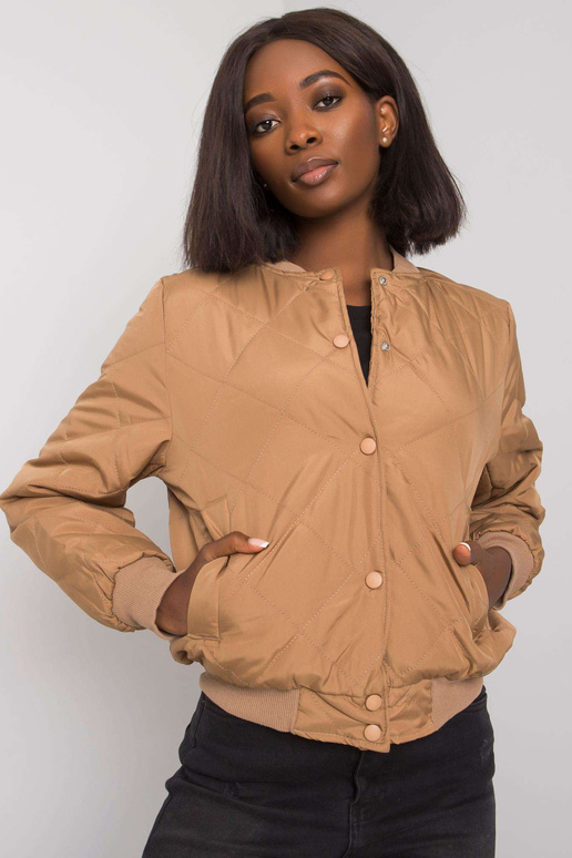 Sherise tumši bēša stepēta bomberjaka