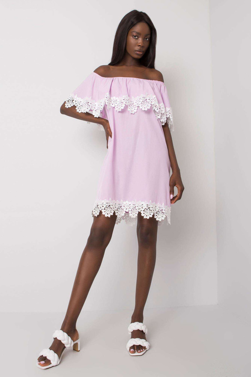 Gaiši violeta spāņu stila kleita ar...