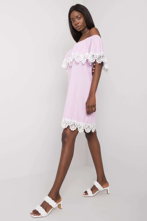 Gaiši violeta spāņu stila kleita ar...