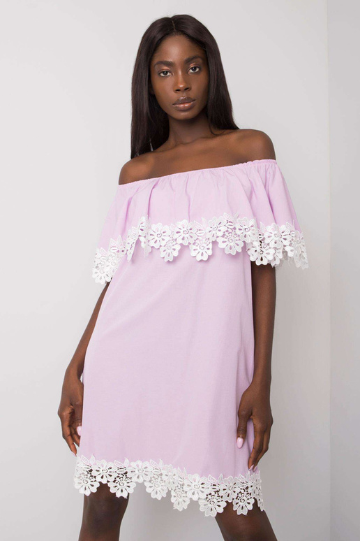 Gaiši violeta spāņu stila kleita ar...