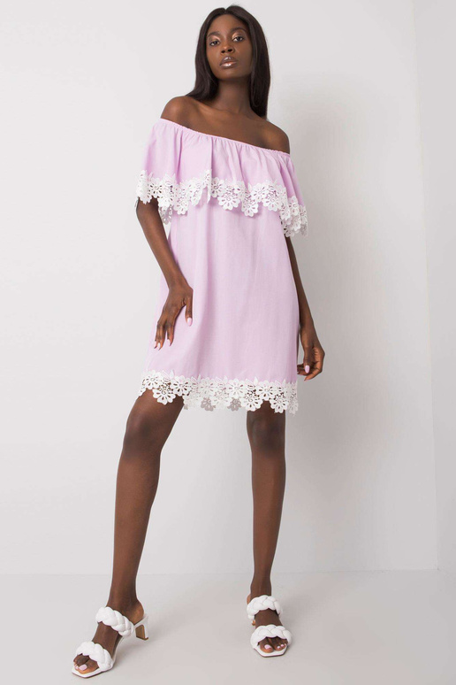 Gaiši violeta spāņu stila kleita ar...