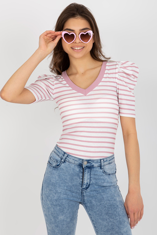 Balta un rozā svītraina blūze Marlo