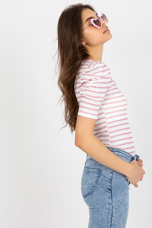 Balta un rozā svītraina blūze Marlo