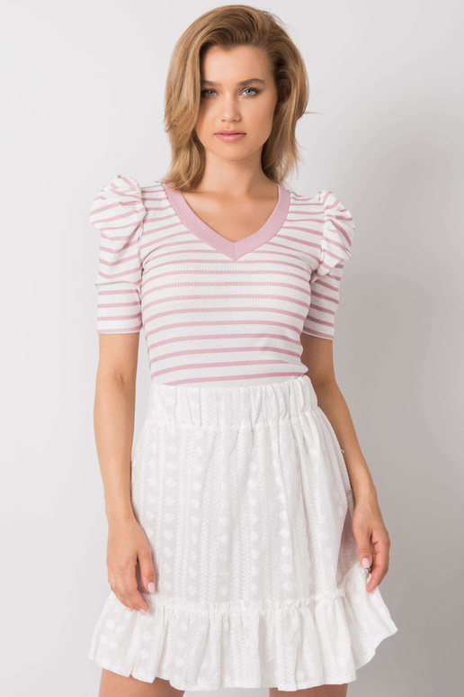 Balta un rozā svītraina blūze Marlo