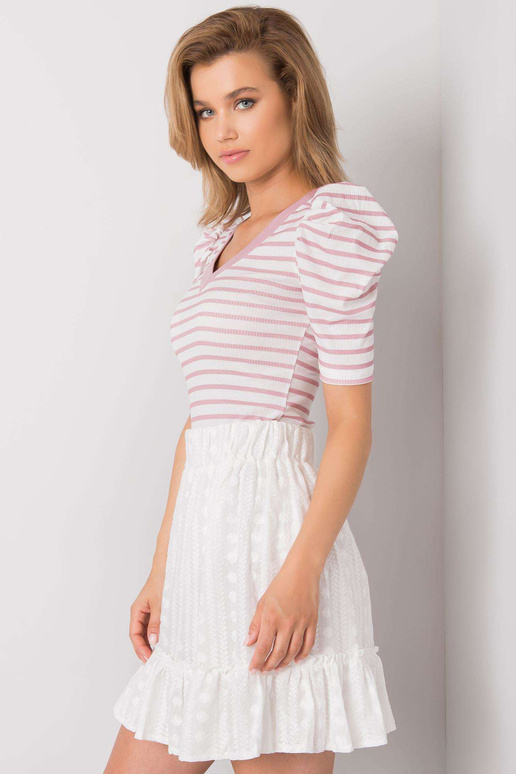 Balta un rozā svītraina blūze Marlo