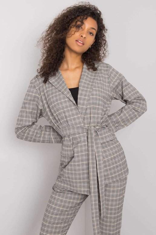 Pelēki bēša rūta jaka Saskia Pelēki bēša rūta jaka Saskia