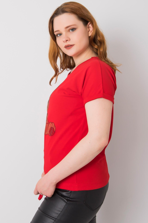 Sarkana plus izmēra blūze ar...