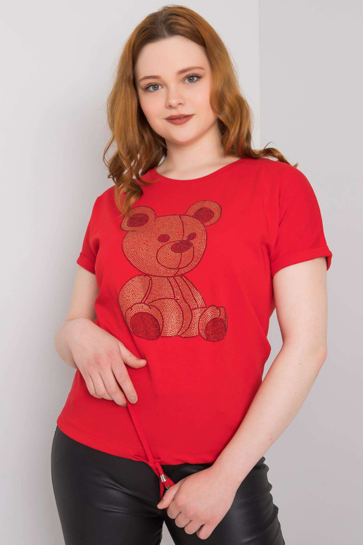 Sarkana plus izmēra blūze ar...