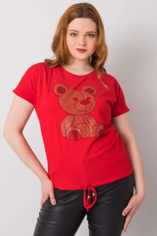 Sarkana plus izmēra blūze ar...