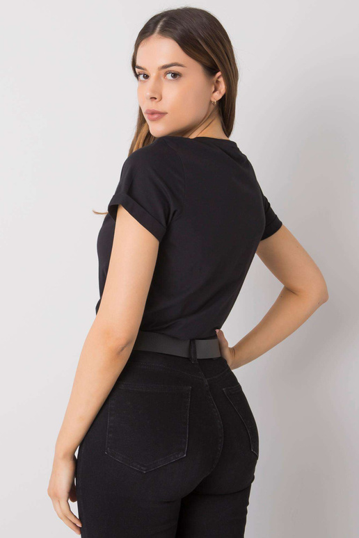 Melns T-krekls ar apdruku Ibbie RUE...