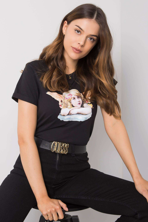 Melns T-krekls ar apdruku Ibbie RUE...