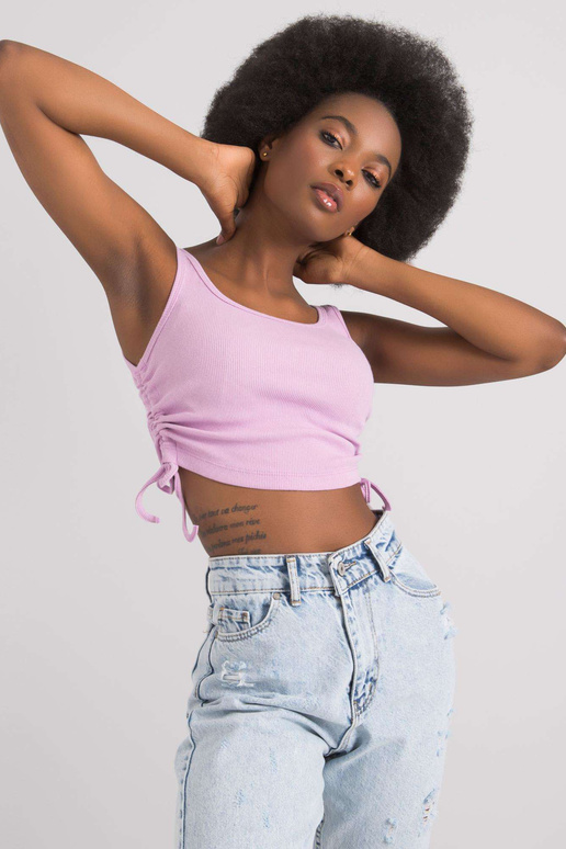 Gaiši purpursarkans crop tops ar... Gaiši purpursarkans crop tops ar...