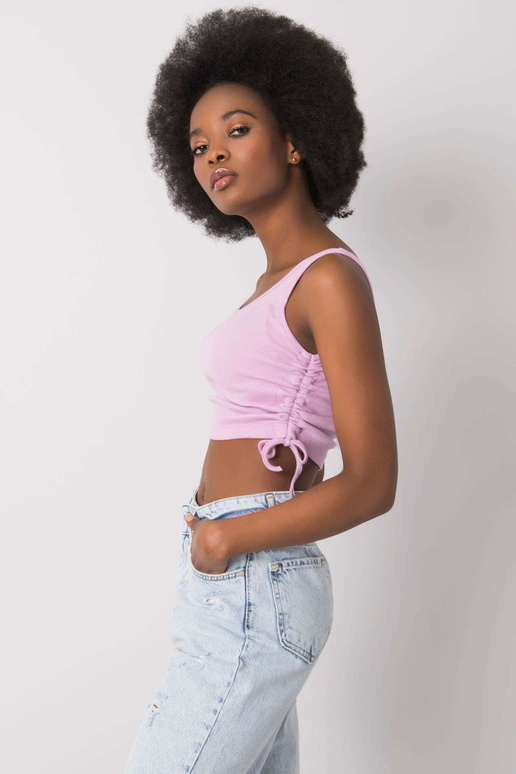 Gaiši purpursarkans crop tops ar... Gaiši purpursarkans crop tops ar...