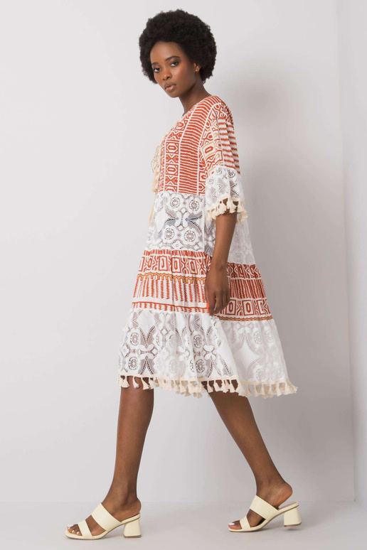 Nayeli tumši oranžā boho kleita