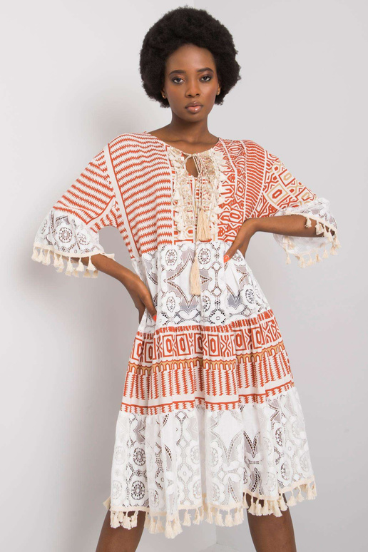 Nayeli tumši oranžā boho kleita